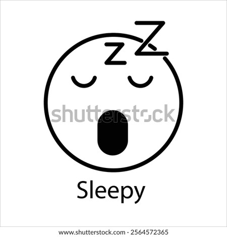 Sleepy Icons thin line and glyph vector icon stock illustration