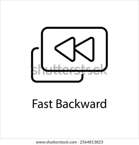 Fast Backward Vector icon stock illustration