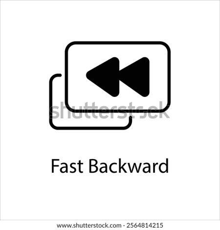 Fast Backward Vector icon stock illustration