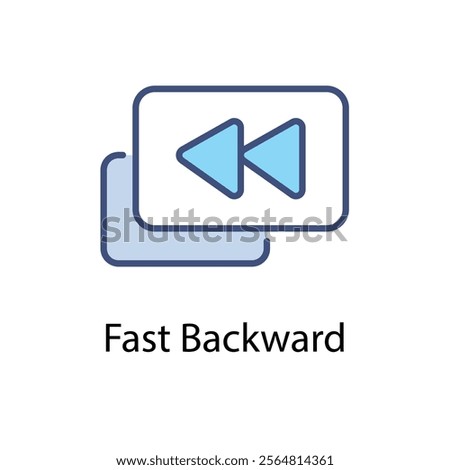 Fast Backward Vector icon stock illustration