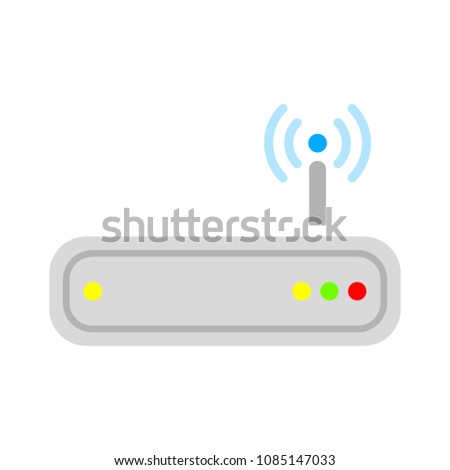 vector router modem illustration, computer technology internet, connection equipment symbol