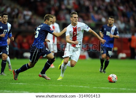 WARSAW, POLAND - SEPTEMBER 07 , 2015: EURO 2016 EURO France Football Cup Qualifiers Poland vs Gibraltar
o/p