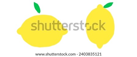 Two lemons. Fruits. Flat isolated vector illustration on white background.