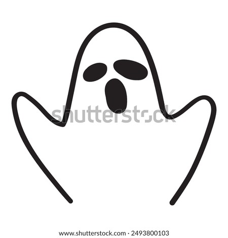 Ghost. Outline icon. Vector design. Illustration on white background.