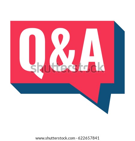 Q & A or question and answer. Speech bubble vector on white background.