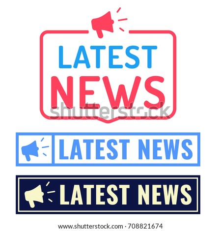 Latest news. Badge, icon, logo set. Vector illustrations on white background.
