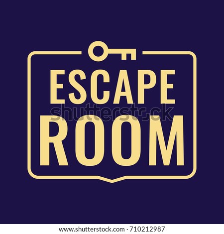 Escape room. Vector logo, icon, badge illustration on dark background.

