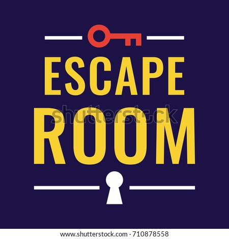 Escape room. Vector logo, badge illustration on dark background.
