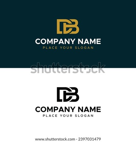 DB Letter Monogram Gold Minimalist Vector Logo