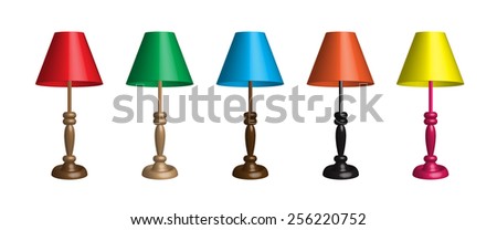 Colorful night lamps with lampshades