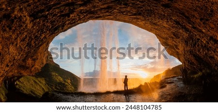 Similar – Image, Stock Photo Amazing waterfall in Iceland