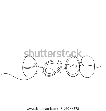 continuous line drawing easter egg illustration vector isolated