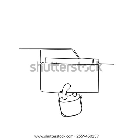 continuous line drawing folder locked with padlock illustration