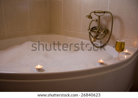 A foam bath in a jacuzzi