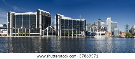 Corporate Office Buildings. Office building at Canary Wharf, London.
