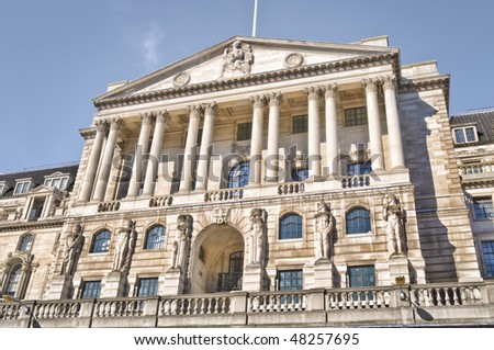 Facade of Bank of England(formally the Governor and Company of the Bank of England).