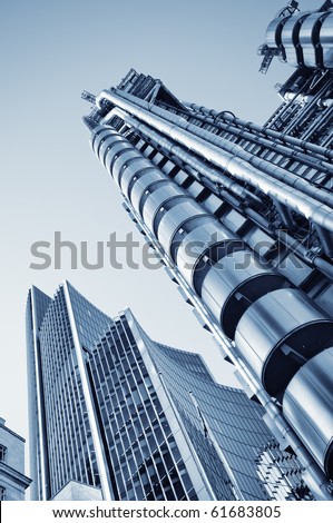 Lloyds of London and Willis Building in City of London.