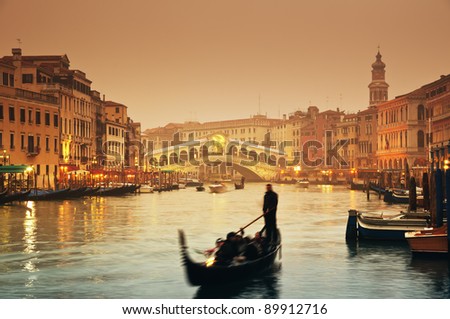 Similar – Image, Stock Photo Travel Venice, foggy grand canal with old houses, city trip