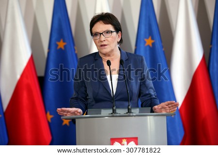 AUGUST 18, 2015 - KRAKOW: Polish Prime Minister Ewa Kopacz
