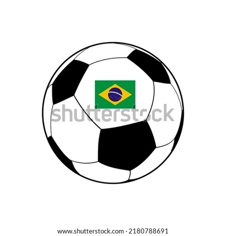Brazilian flag on a soocer ball, illustration flat style Foto stock © 