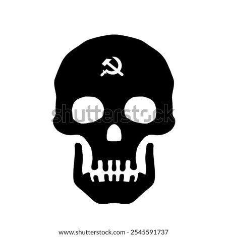 Similar – Image, Stock Photo hammer, sickle, skull and cap on turquoise sofa