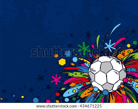 Football doodles ornament background. Soccer bright sketches. European football theme sport wallpaper.