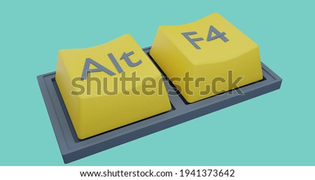 yelow keyboard sorcut ALT F4 illustration