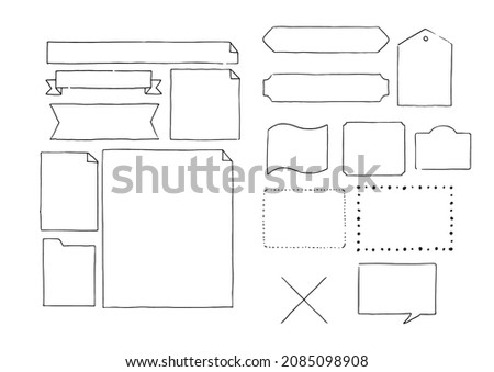 Hand-painted frame line drawing, dotted line heading
