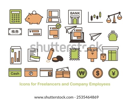  Self-Employed and Freelance Job Icon Set