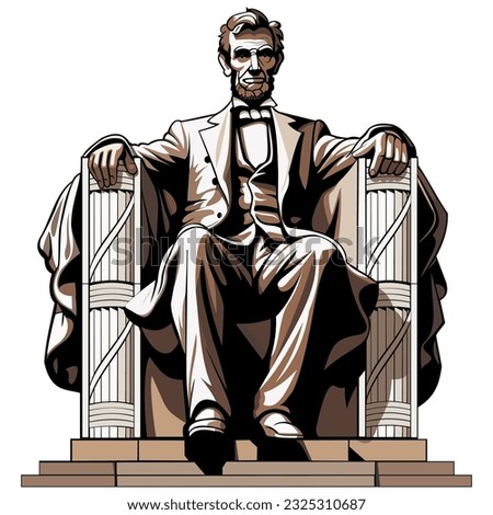 Lincoln Memorial Statue Vector Illustration