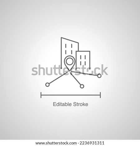 business center office brach concept editable stroke icon