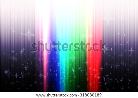 Rainbow graphic colors lines with lens flares bokeh for abstract background
