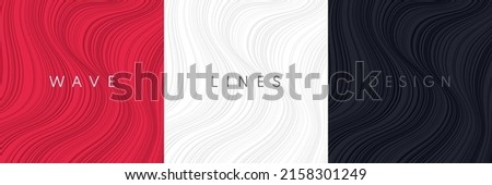 Set of abstract liquid dynamic red, white and black waves background. Fluid dark marble texture pattern collection design. Modern wavy line stripes texture. Luxury and elegant style. Vector EPS10