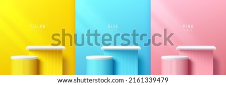 Similar – Image, Stock Photo Geometric pink stand podium for product display with shadows