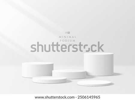 Similar – Image, Stock Photo 3d illustration studio with geometric shapes, podium on the floor. Platforms for product presentation, mock up background.