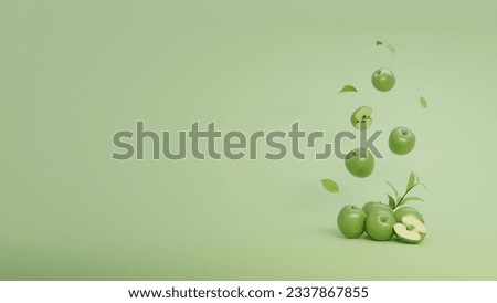 Similar – Image, Stock Photo Half apple in row with whole apples