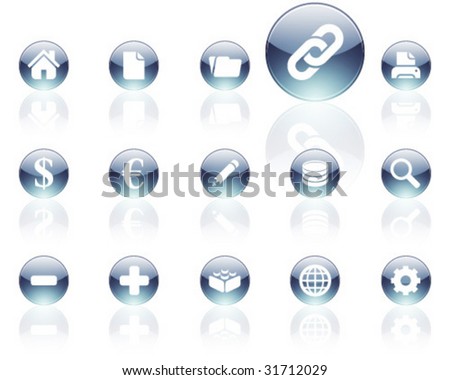 white on gray aqua icons | set 1