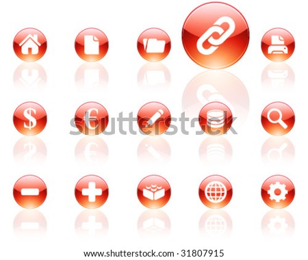 white on red aqua icons | set 1