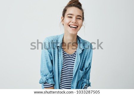 Similar – Image, Stock Photo Young and trendy woman in a sunny day sitting on the beach