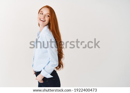 Similar – Image, Stock Photo behind blue eyes Freckles