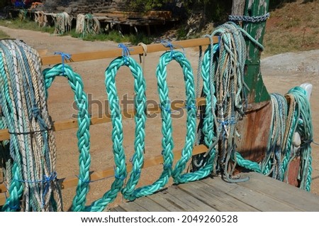 oyster farming, oyster farm, ropes Foto stock © 
