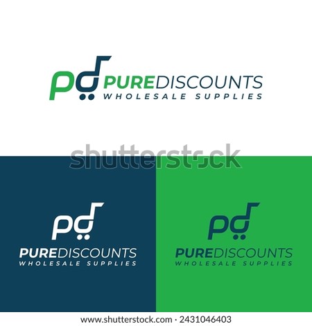 PD Pure Discounts Wholesale Supplies Minimal Logo Design