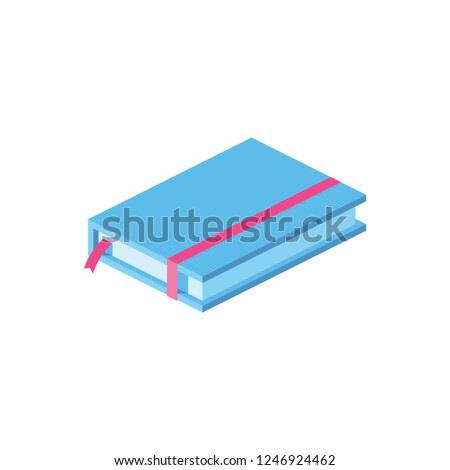 Book, diary, bookmark, Notebook 3d vector isometric icon. Creative idea illustration.