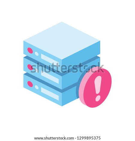 Server info 3d vector icon isometric pink and blue color minimalism illustrate