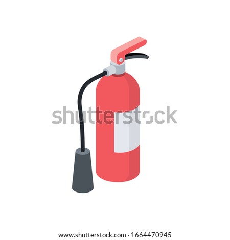 Fire extinguisher. Vector 3d isometric, color web icon, new flat style. Creative illustration design, graphic idea for infographics.