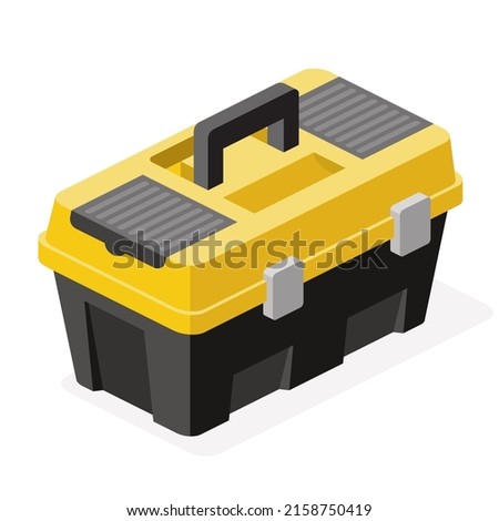 Tool box. Vector 3d line isometric, color web icons, new flat style. Creative design idea for infographics.