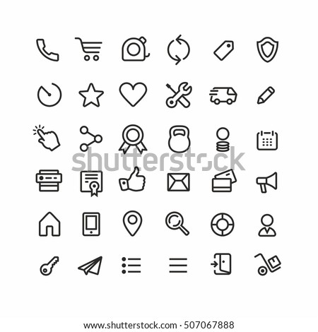 Thin lines web icons set, line icons, web icons