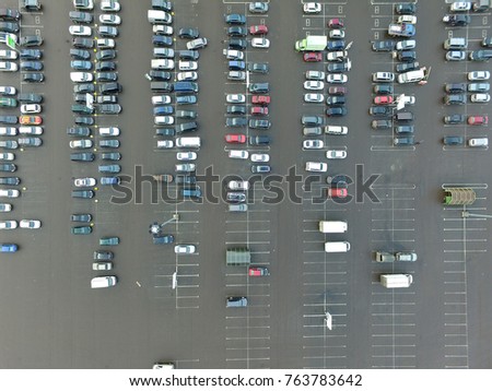 Parking. Cars. Aerial view Imagine de stoc © 