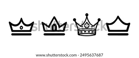 King crown icon set. Crown element. Crown vector illustration