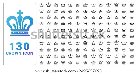 Outline royal crown icon design. Crown element. Crown vector illustration